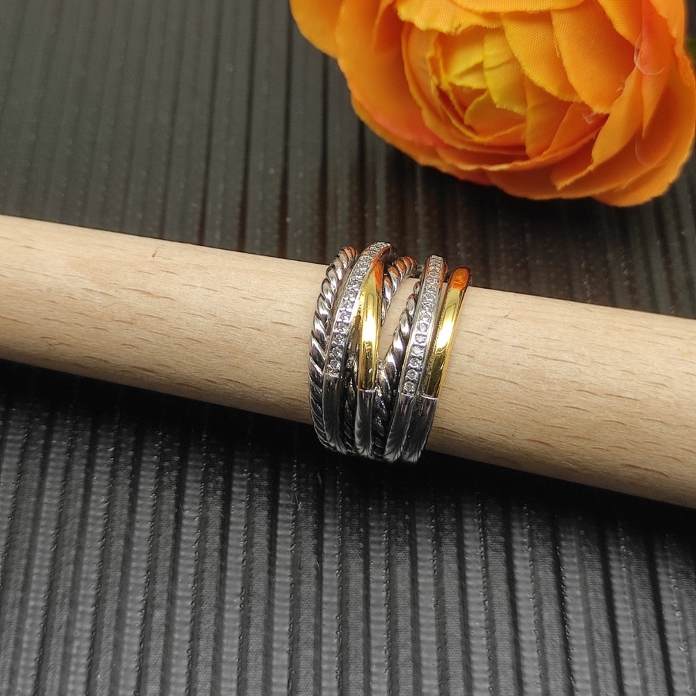 ✨David Yurman Two-Tone Cable Stack Ring — Gold & Silver - Picture 2 of 6